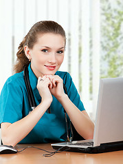 Image showing Doctor with laptop