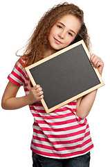 Image showing Girl with blackboard