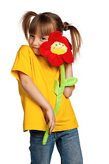 Image showing Girl with flower