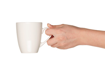 Image showing Hand with white cup