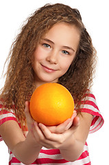 Image showing Girl with orange
