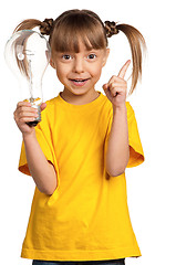 Image showing Girl with light bulb