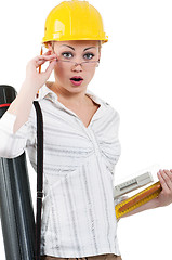 Image showing Girl with hard hat