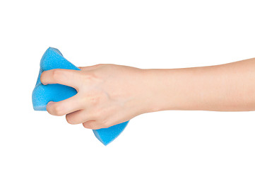 Image showing Hand with kitchen sponge