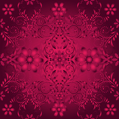 Image showing Seamless floral  vinous pattern