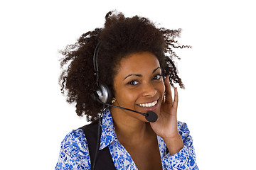 Image showing Female customer support operator 
