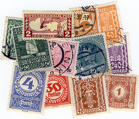 Image showing Vintage austrian stamps