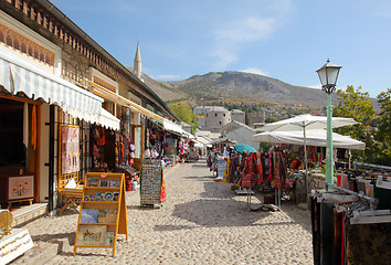 Image showing  bazaar street of Mostar city