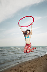 Image showing Jump with hula hoop