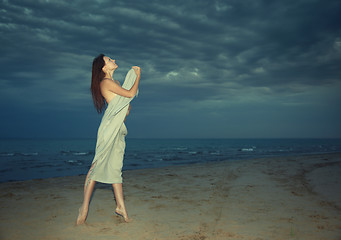 Image showing Beauty at the night beach