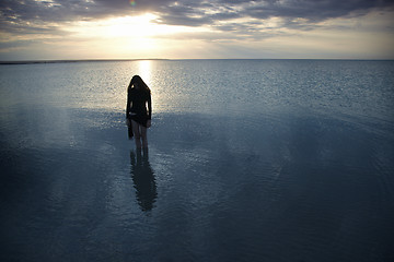 Image showing Solitude at the dark sea