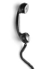 Image showing black vintage telephone handset