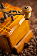 Image showing detail of antique coffee mill