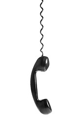 Image showing black vintage telephone handset