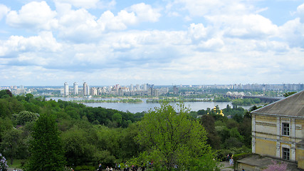 Image showing panorama of Kyiv city in spring