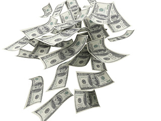 Image showing Falling Money $100 Bills 
