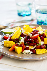 Image showing Beans with  Mango and Feta cheese salad