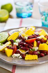 Image showing Beans with  Mango and Feta cheese salad