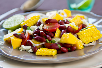 Image showing Beans with  Mango and Feta cheese salad