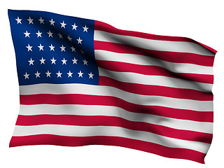 Image showing USA flag background, isolated on white