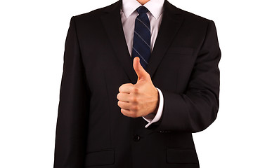 Image showing Businessman with thumb up gesture