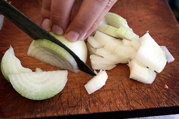 Image showing Onions napiform cut to a floor rings