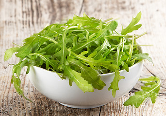 Image showing Rucola in white bowl