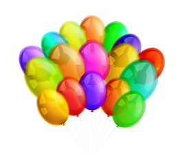 Image showing Multicolor balloons on white background