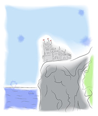 Image showing Castle on the cliff by the sea