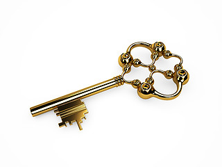 Image showing Vintage gold key
