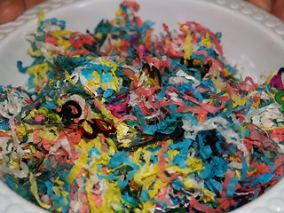 Image showing Bowl of streamers