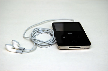 Image showing Mp3 player with headphones