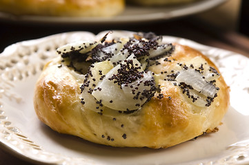 Image showing Cebularze - traditional polish cake with onion and poppy seed