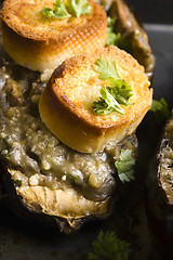 Image showing Baked stuffed eggplant