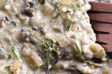 Image showing Homemade mushroom sauce with parsley 