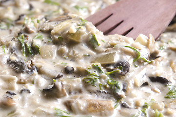 Image showing Homemade mushroom sauce with parsley 