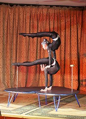 Image showing Two balancing acrobats