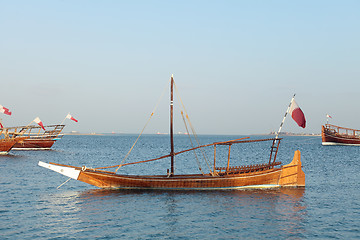 Image showing Small dhow in Doha Bay