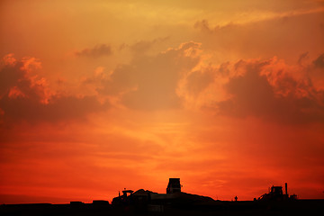 Image showing Qatar construction sunset