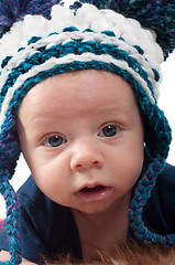 Image showing Cute baby in knitted hat