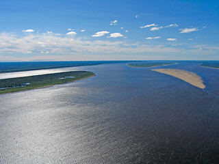 Image showing Yenisei river-aerial view