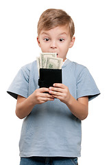 Image showing Boy with dollars