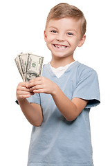 Image showing Boy with dollars