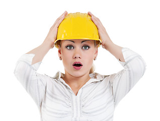 Image showing Girl with hard hat
