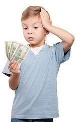 Image showing Boy with dollars