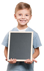 Image showing Boy with blackboard