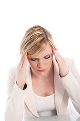 Image showing Woman with a migraine or headache