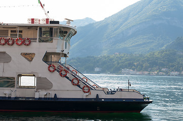 Image showing Ferry passing lake Como, Italy