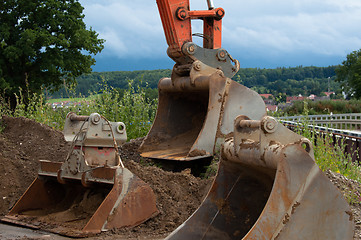 Image showing Excavator shovels