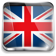 Image showing United Kingdom England Flag Smartphone Application Square Button